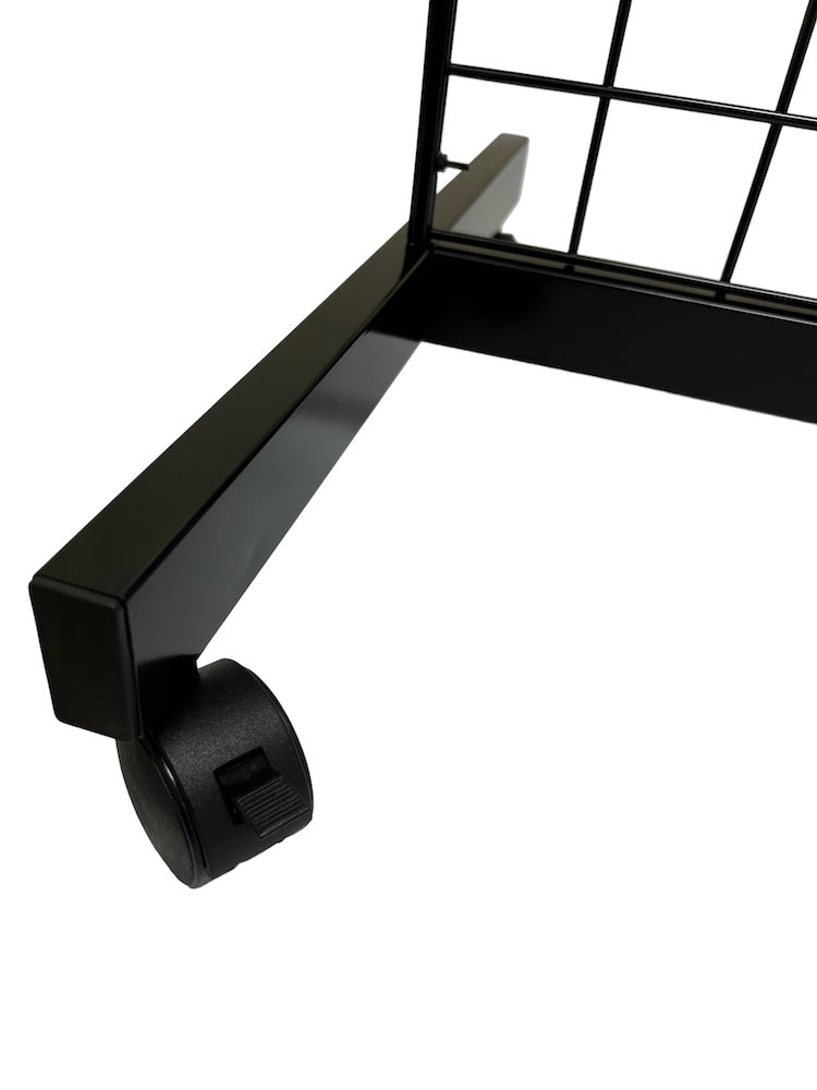 Black 2' x 6' Heavy Duty Rolling Gridwall Display Panels - Set of 2