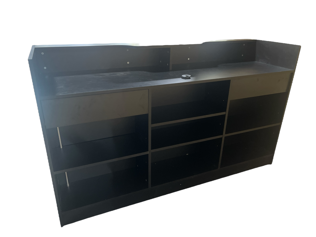 Black Ledgetop Showcases with LED Lights in 4ft and 6ft