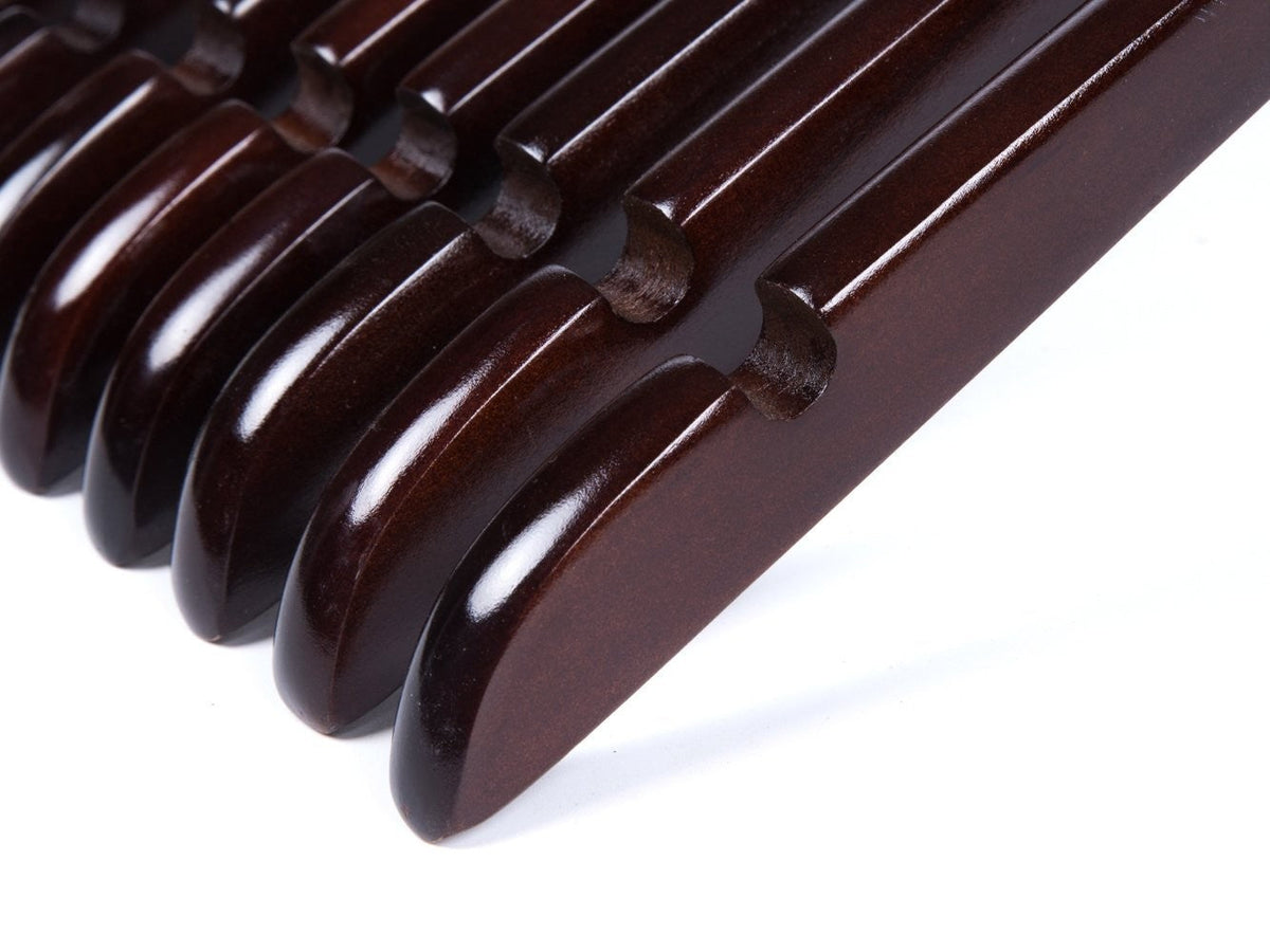 Flat Wood Dress/Shirt Hanger (Walnut & Chrome)
