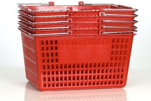 Only Hangers Shopping Basket (Set of 5) Durable Plastic with Metal Handles