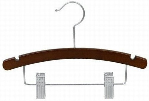 Walnut & Chrome 14" Juniors Wooden Suit Hanger