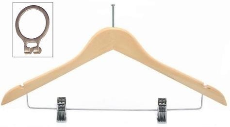 Wooden Anti-Theft Hanger w/Ring