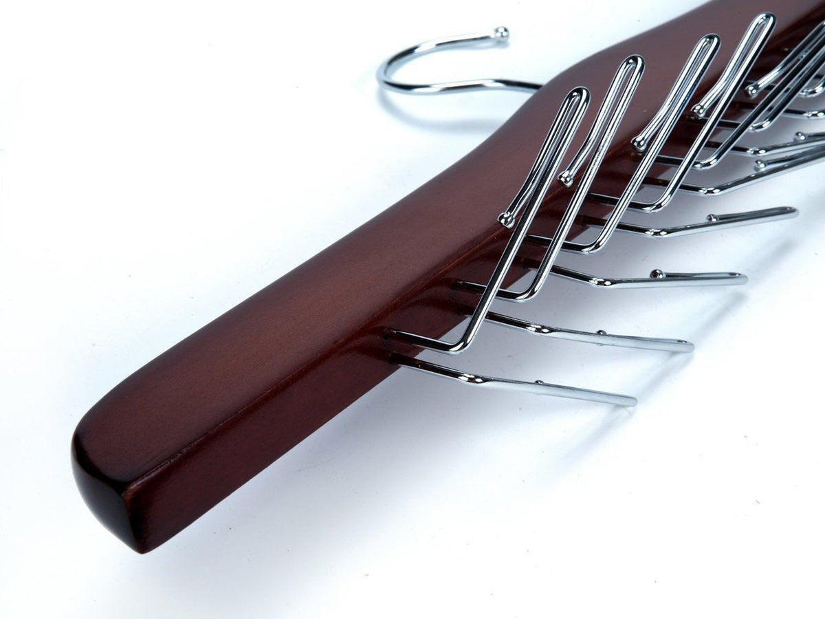 Wooden Tie Hanger - Walnut & Chrome