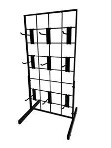 Black Gridwall Countertop Display with Mini T-Legs - Includes (9) 4" Gridwall Ho