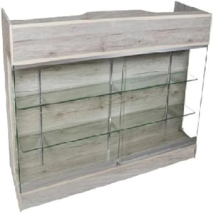 Barnwood Ledge Counter with Glass Display