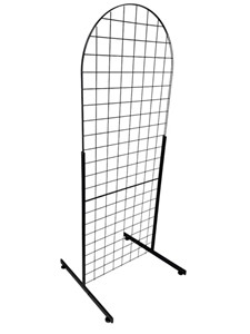 Heavy Duty 2'x 5.5' Arched Gridwall Art Display with EZ Slide-On Legs