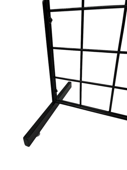 Black Gridwall Countertop Display with Mini T-Legs - Includes (9) 4" Gridwall Hooks Included - Heavy Duty Panel - 12" x 24"