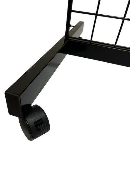 Black 2' x 6' Heavy Duty Rolling Gridwall Display Panels - Set of 2