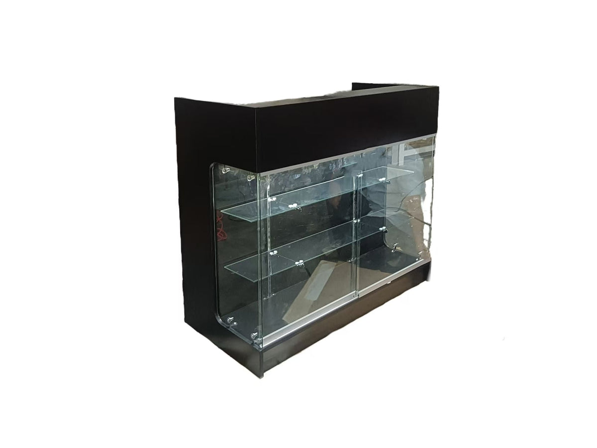 Black Ledgetop Showcases with LED Lights  in 4ft and 6ft
