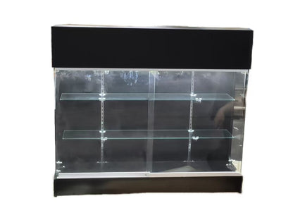 Black Ledgetop Showcases with LED Lights  in 4ft and 6ft