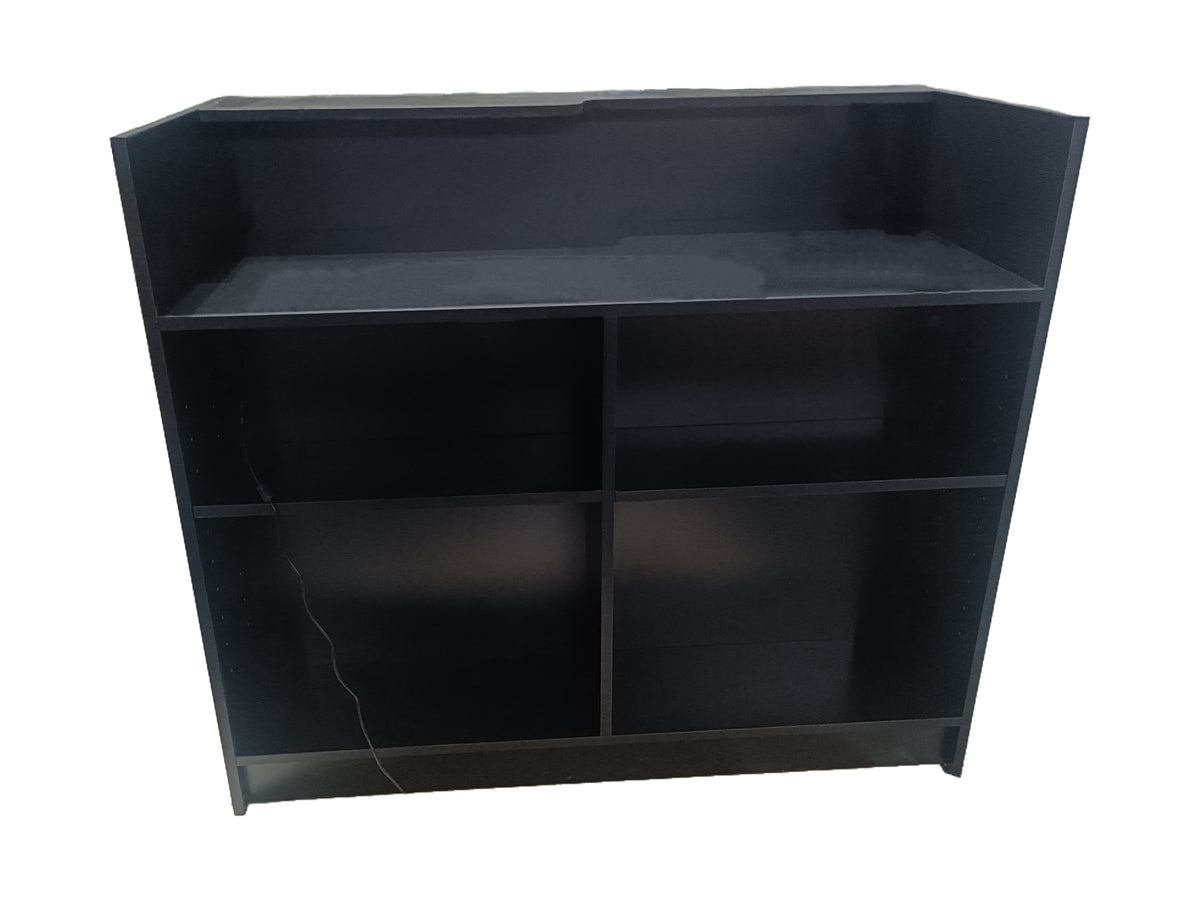 Black Ledgetop Showcases with LED Lights  in 4ft and 6ft