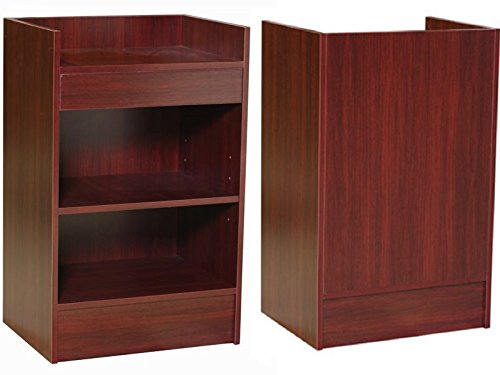 Black Cash Register Stand, Adjustable Shelf, Drawer, 24"W X 38"H X 18"D