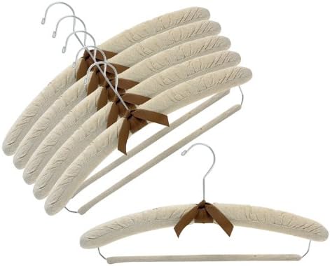 17" Linen Padded Hangers w/ Non-Slip Pant Bar