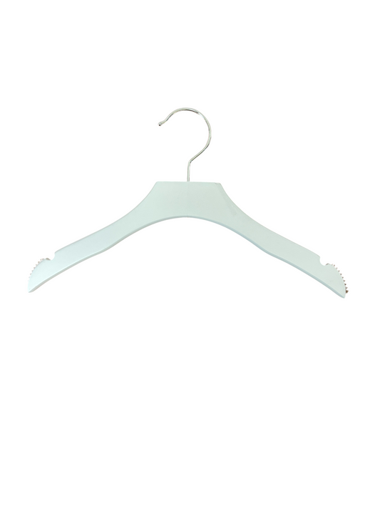 White 12" Children's Wooden Wavy Hanger