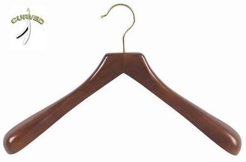 Contoured Coat Hanger (Walnut/Brass)