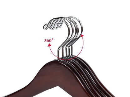 Flat Wood Dress/Shirt Hanger (Walnut & Chrome)