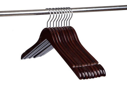 Flat Wood Dress/Shirt Hanger (Walnut & Chrome)