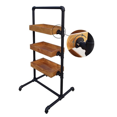 Pipe Rack Wooden Tray Merchandiser