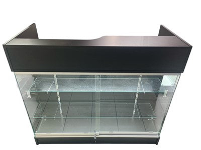 Black or White  Ledgetop Showcases with LED Lights in 4ft and 6ft