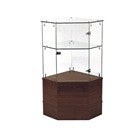 FULL VISION PENTAGON CORNER CASE WITH SWING DOOR & LOCK WALNUT