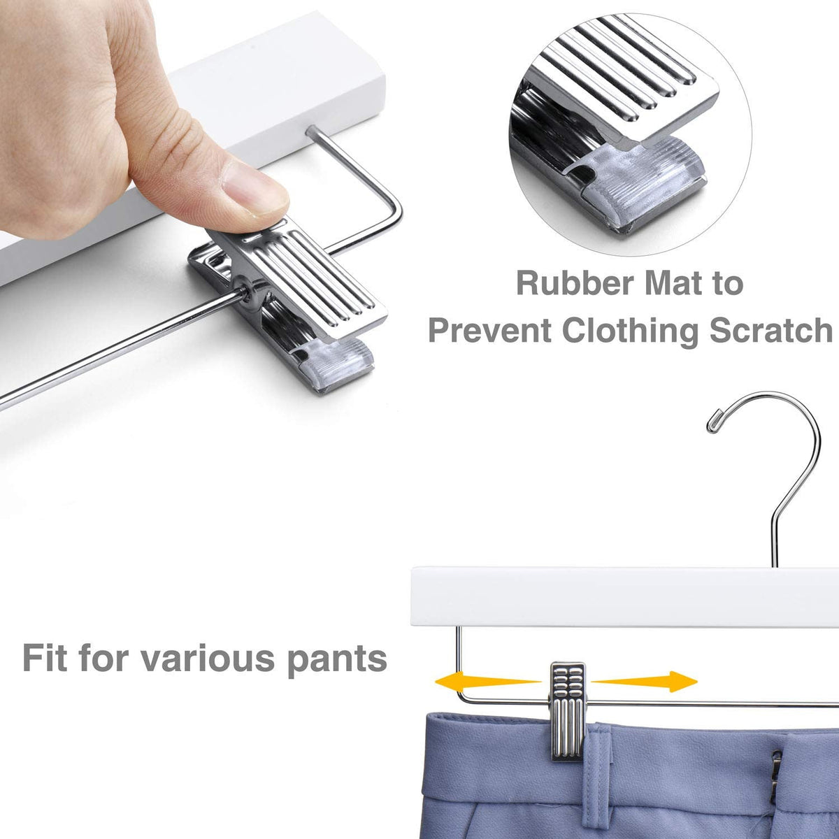 White Wooden Pant-Skirt Hanger