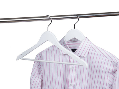 White Wooden Suit Hanger with Bar